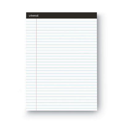 Universal Premium Ruled Writing Pads, Wide/Legal Rule, 8.5 x 11in., White, 50 Sheets, 12-Pack