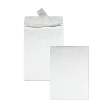 Survivor Open End Expansion Mailers, DuPont Tyvek, #13-1/2, Redi-Strip Closure, 10 in. x 13 in., White, 100 pk.