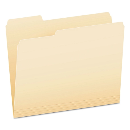 Pendaflex Smart Shield Top Tab File Folders, 1/3-Cut Tabs, Letter Size, Manila