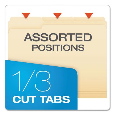 Image showing  Smart Shield Top Tab File Folders, 1/3-Cut Tabs, Letter Size, Manila