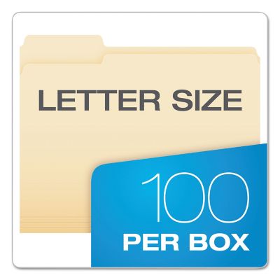 Image showing  Smart Shield Top Tab File Folders, 1/3-Cut Tabs, Letter Size, Manila