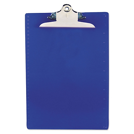 Saunders Recycled Plastic Clipboard with Ruler Edge, 1 in. Clip Cap, 8-1/2 in. x 12 in., Blue