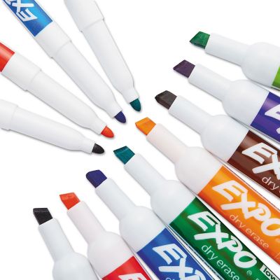 Image showing  Low-Odor Dry Erase Marker and Eraser with Cleaner Kit, Assorted, 12-Pack