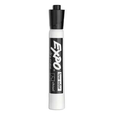 Image showing  Low-Odor Dry-Erase Markers, Broad Chisel Tip, Black, 36-Pack