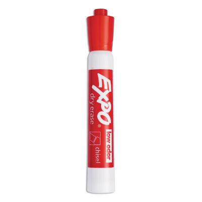 Image showing 1 th Expo Low-Odor Dry-Erase Markers, Broad Chisel Tip, Red, 12-Pack