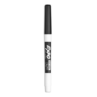 Image showing  Low-Odor Dry-Erase Markers, Fine Bullet Tip, Black, 12-Pack