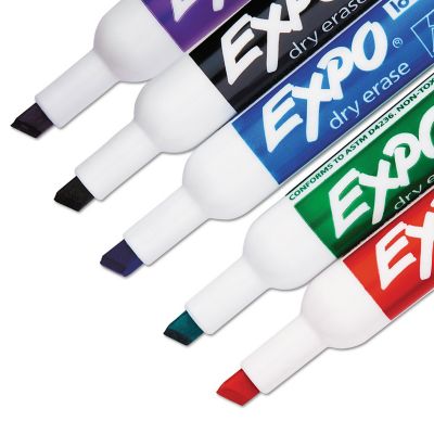 Image showing  Low-Odor Dry-Erase Markers, Broad Chisel Tip, Assorted, 36-Pack