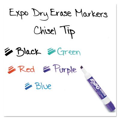 Image showing  Low-Odor Dry-Erase Markers, Broad Chisel Tip, Assorted, 36-Pack
