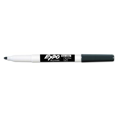 Image showing  Low-Odor Dry-Erase Markers, Fine Bullet Tip, Black, 36-Pack