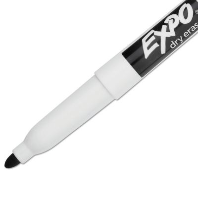 Image showing  Low-Odor Dry-Erase Markers, Fine Bullet Tip, Black, 36-Pack