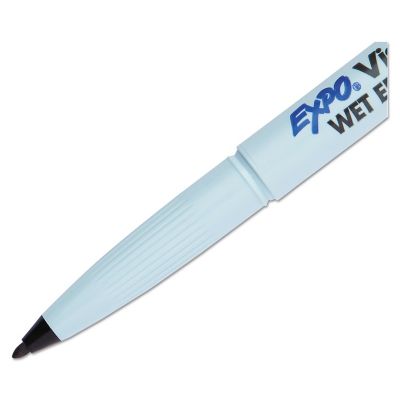 Image showing  Wet Erase Markers, Fine Bullet Tip, Black, 12-Pack
