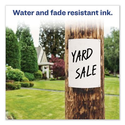 Image showing 5 th Avery Marks a Lot Regular Desk-Style Permanent Markers, Broad Chisel Tip, Black, 12-Pack