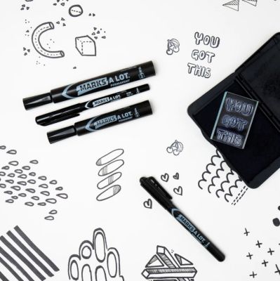 Image showing 9 th Avery Marks a Lot Regular Desk-Style Permanent Markers, Broad Chisel Tip, Black, 12-Pack