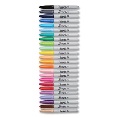 Image showing  Fine Tip Permanent Markers, Assorted Colors, 24-Pack