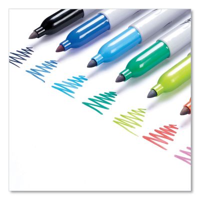 Image showing  Fine Tip Permanent Markers, Assorted Colors, 24-Pack