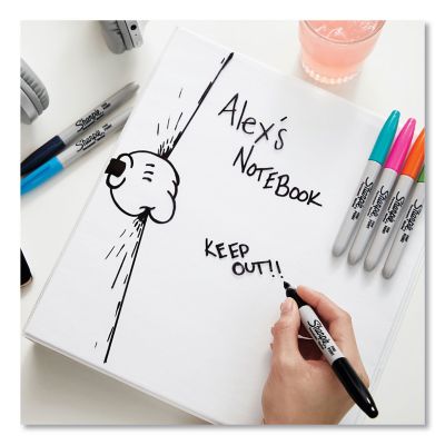 Image showing  Fine Tip Permanent Markers, Assorted Colors, 24-Pack