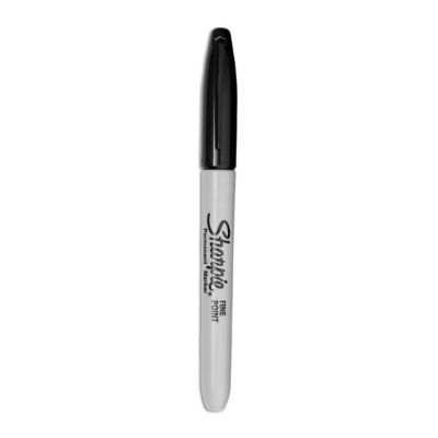 Image showing  Fine Tip Permanent Markers, Black, 12-Pack