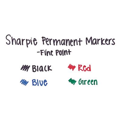 Image showing  Fine Tip Permanent Markers, Red, 12-Pack