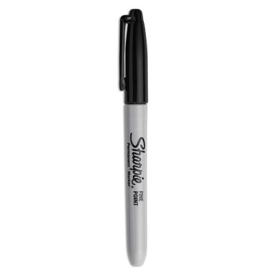 Image showing  Fine Tip Permanent Markers, Black, 5-Pack