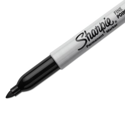Image showing  Fine Tip Permanent Markers, Black, 5-Pack