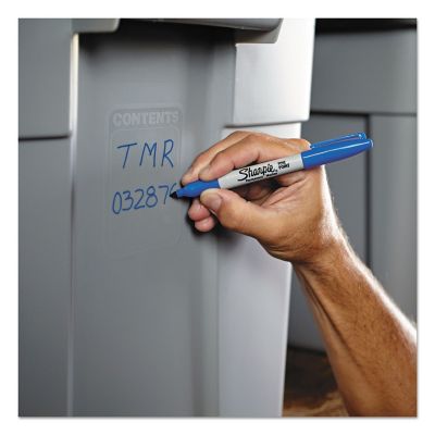 Image showing  Fine Tip Permanent Markers, Black, 5-Pack