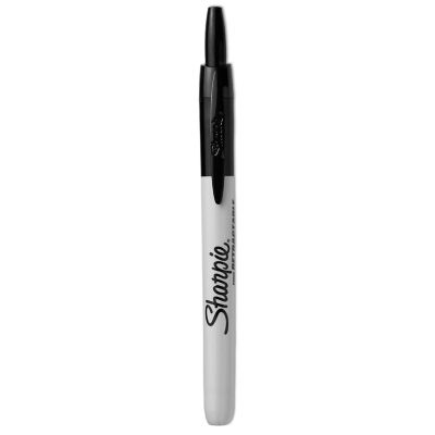 Image showing  Retractable Permanent Markers, Fine Bullet Tip, Black