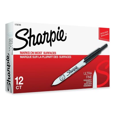 Sharpie Retractable Permanent Markers, Extra-Fine Needle Tip, Black