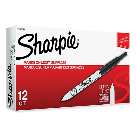 Sharpie Retractable Permanent Markers, Extra-Fine Needle Tip, Black