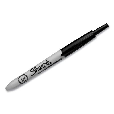 Image showing  Retractable Permanent Markers, Extra-Fine Needle Tip, Black