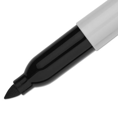 Image showing  Super Permanent Markers, Fine Bullet Tip, Black, 12-Pack