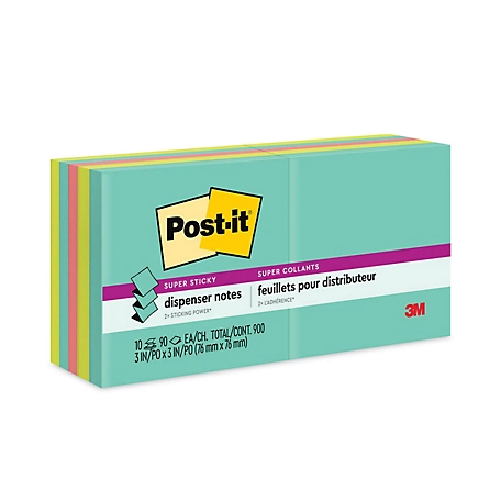 Post-it Pop-Up Note Refill, Miami, 3 in. x 3 in., 90 Sheets, 10 pk.