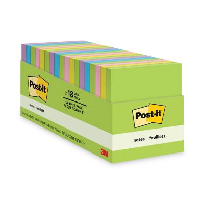 Post-it Notes Original Note Pad Cabinet Pack in Jaipur Colors, 3 in. x 3 in., 100 Sheets, 18 pk.