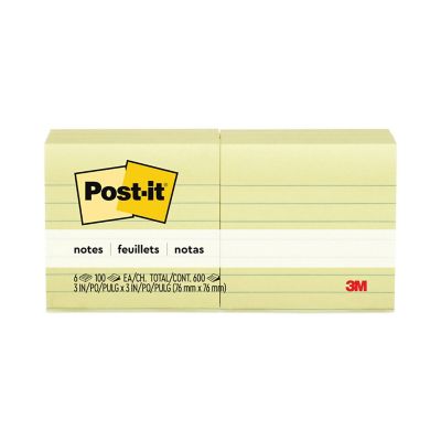 Image showing  Original Canary Yellow Note Pads, 3 in. x 3 in., 100 Sheets, 6-Pack