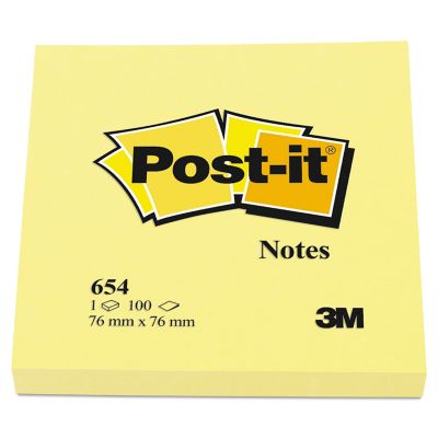 Post-it Notes Original Canary Yellow Note Pads, 3 in. x 3 in., 100 Sheets, 12 pk.