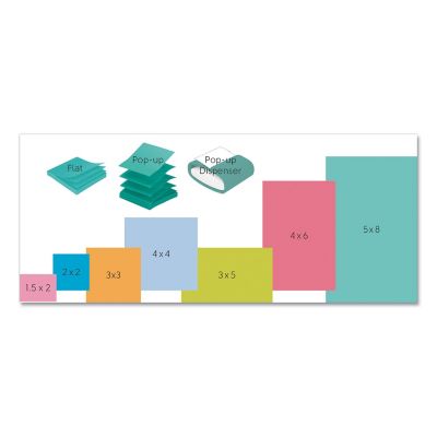 Image showing  Original Note Pads in Marseille Colors, 1-3/8 in. x 1-7/8 in., 100 Sheets, 12-Pack