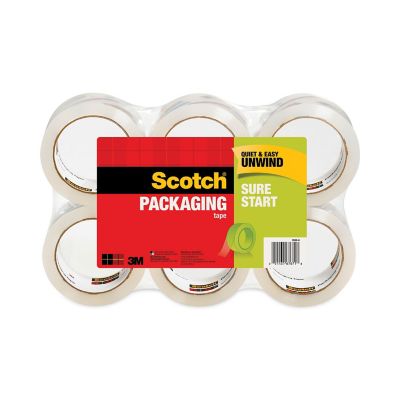 Scotch Sure Start Packaging Tape, 3 in. Core, 1.88 in. x 54.6 yd., Clear, 6-Pack