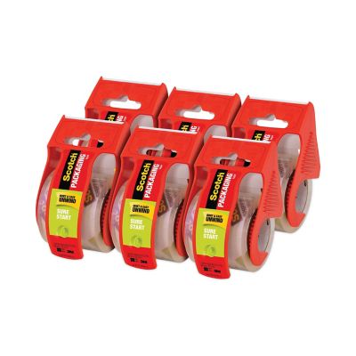Image showing  Sure Start Packaging Tape with Dispenser, 1.5 in. Core, 1.88 in. x 22.2 yd., Clear, 6-Pack