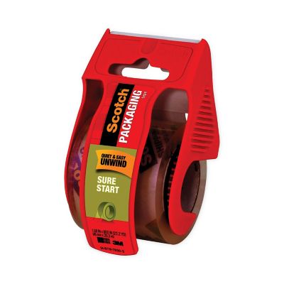 Image showing 7 th Scotch Sure Start Packaging Tape with Dispenser, 1.5 in. Core, 1.88 in. x 22.2 yd., Clear, 6-Pack