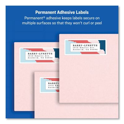 Image showing  Easy Peel Address Labels with Sure Feed Technology, Laser Printers, 1 in. x 2.63 in., White, 100-Pack