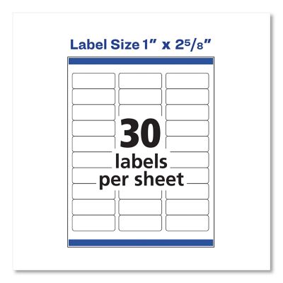 Image showing  Easy Peel Address Labels with Sure Feed Technology, Inkjet Printers, 1 in. x 2.63 in., White, 100-Pack