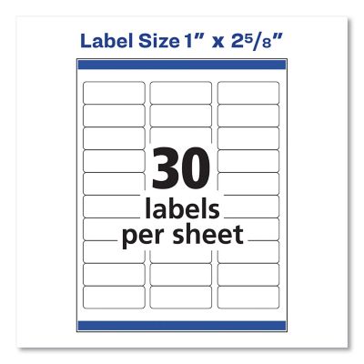 Image showing  Easy Peel Address Labels with Sure Feed Technology, Laser Printers, 1 in. x 2.63 in., White, 25-Pack