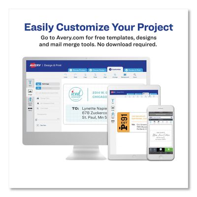 Image showing  Easy Peel Address Labels with Sure Feed Technology, 1 in. x 4 in., White, 100-Pack