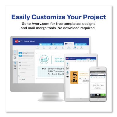 Image showing  Easy Peel Address Labels with Sure Feed Technology, 1 in. x 2.63 in., White, 250-Pack