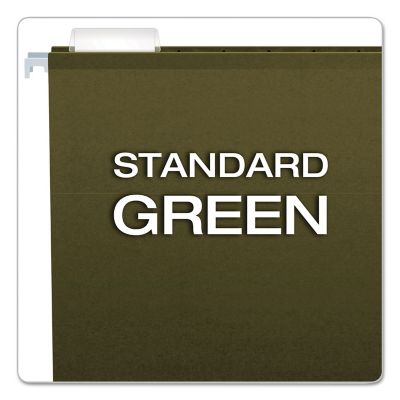 Image showing  Reinforced Hanging File Folders, Letter Size, 1/5-Cut Tab, Standard Green