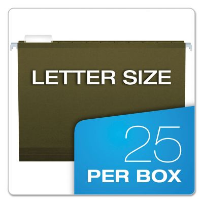 Image showing  Reinforced Hanging File Folders, Letter Size, 1/5-Cut Tab, Standard Green