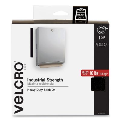 Velcro Brand Industrial-Strength Heavy-Duty Fasteners with Dispenser Box, 2 in. x 15 ft., Black