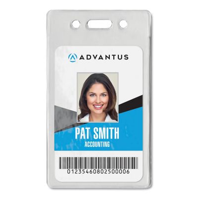 Advantus Proximity ID Badge Holders, Vertical, 2.68 in. x 4.38 in., Clear, 50-Pack