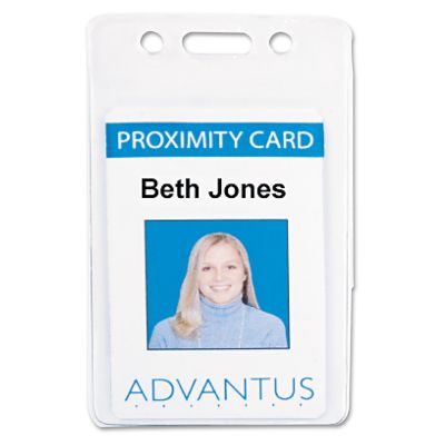 Image showing  Proximity ID Badge Holders, Vertical, 2.68 in. x 4.38 in., Clear, 50-Pack