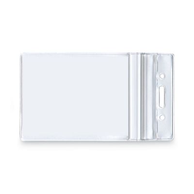 Image showing  Resealable ID Badge Holders, Vertical, 3.68 in. x 5 in., Clear, 50-Pack