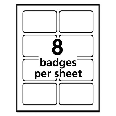 Image showing 5 th Avery Flexible Adhesive Name Badge Labels, 3.38 in. x 2.33 in., White, 400-Pack